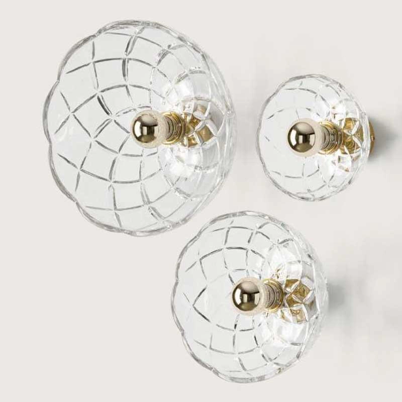 Sculptured Glass Dome Disc Wall Light