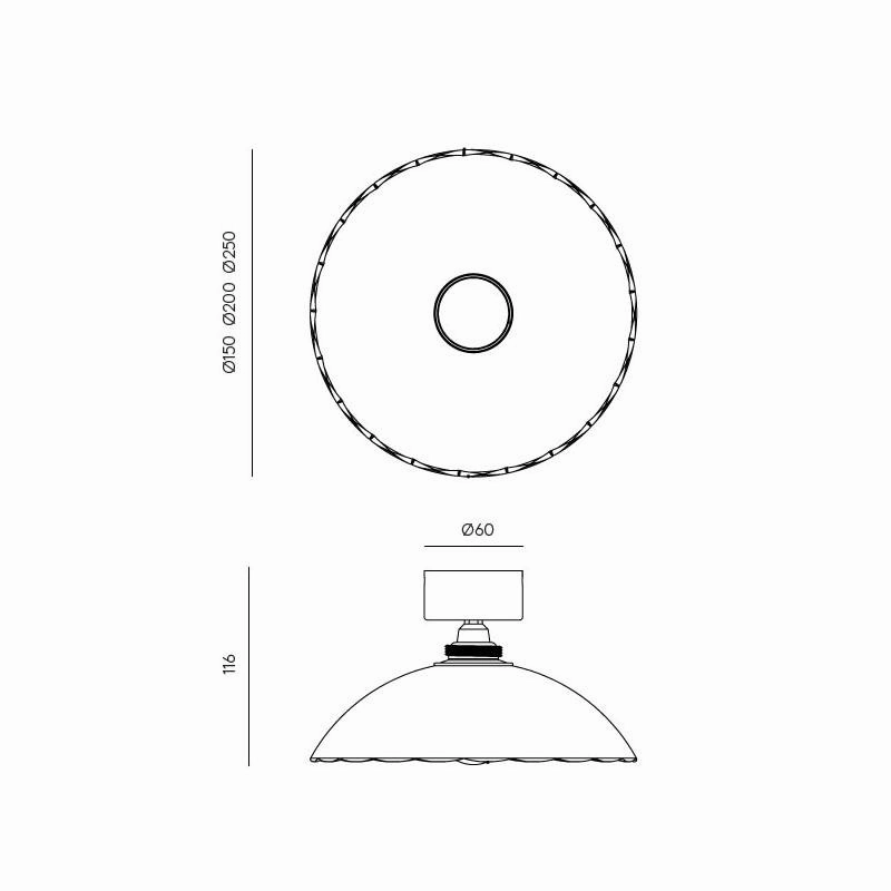 Sculptured Glass Dome Disc Wall Light