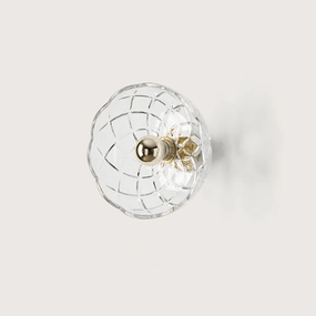 Sculptured Glass Dome Disc Wall Light