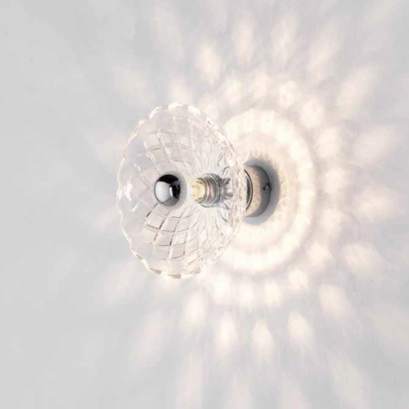 Sculptured Glass Dome Disc Wall Light
