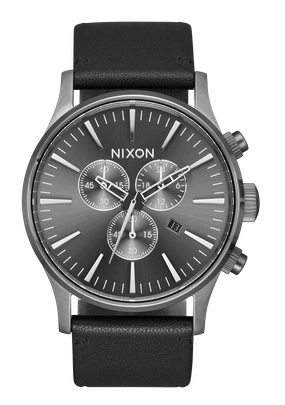 Sentry Chrono Leather - All Gunmetal / Black