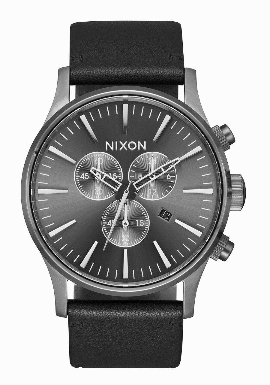 Sentry Chrono Leather - All Gunmetal / Black