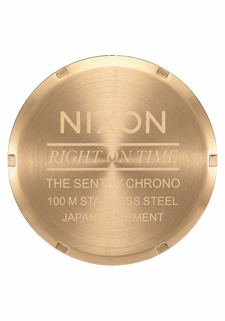 Sentry Chrono Leather - Gold / Indigo / Brown