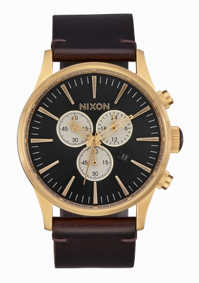 Sentry Chrono Leather - Gold / Indigo / Brown