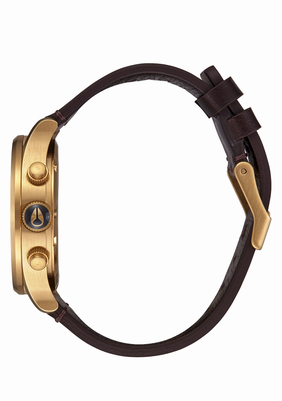 Sentry Chrono Leather - Gold / Indigo / Brown