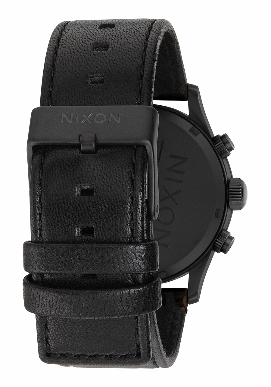 Sentry Chrono Leather - Matte Black / Gold / Black