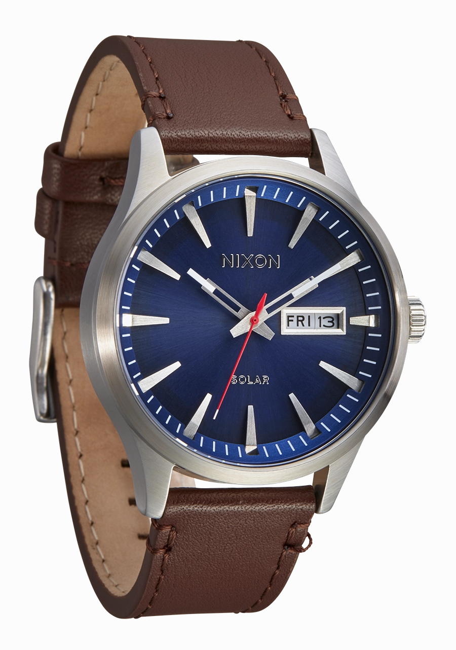 Sentry Solar Leather - Navy Sunray / Silver