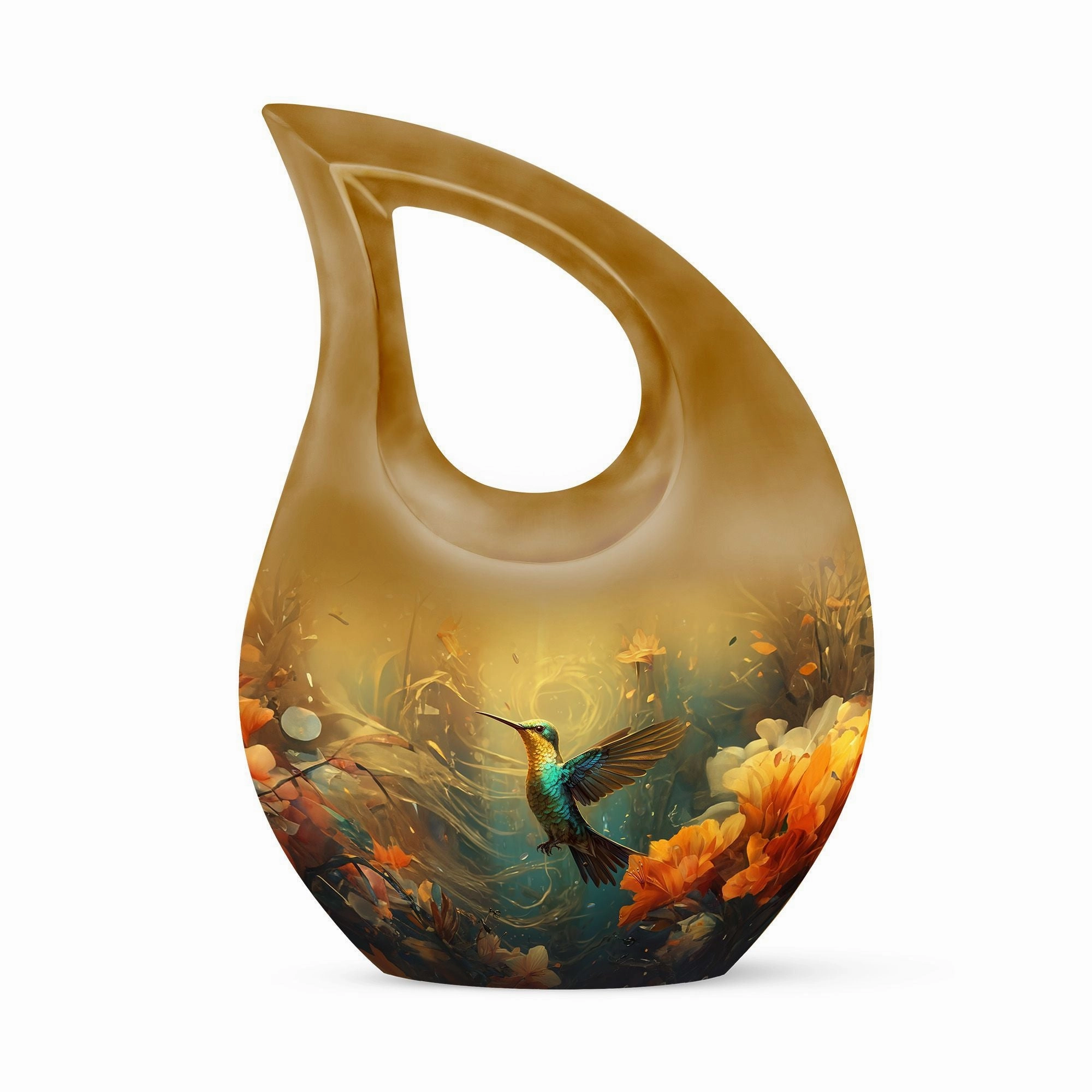 Serenity Memories: Beautiful Humming Birds Large Memorial Urn - Timeless Elegance Funeral Options