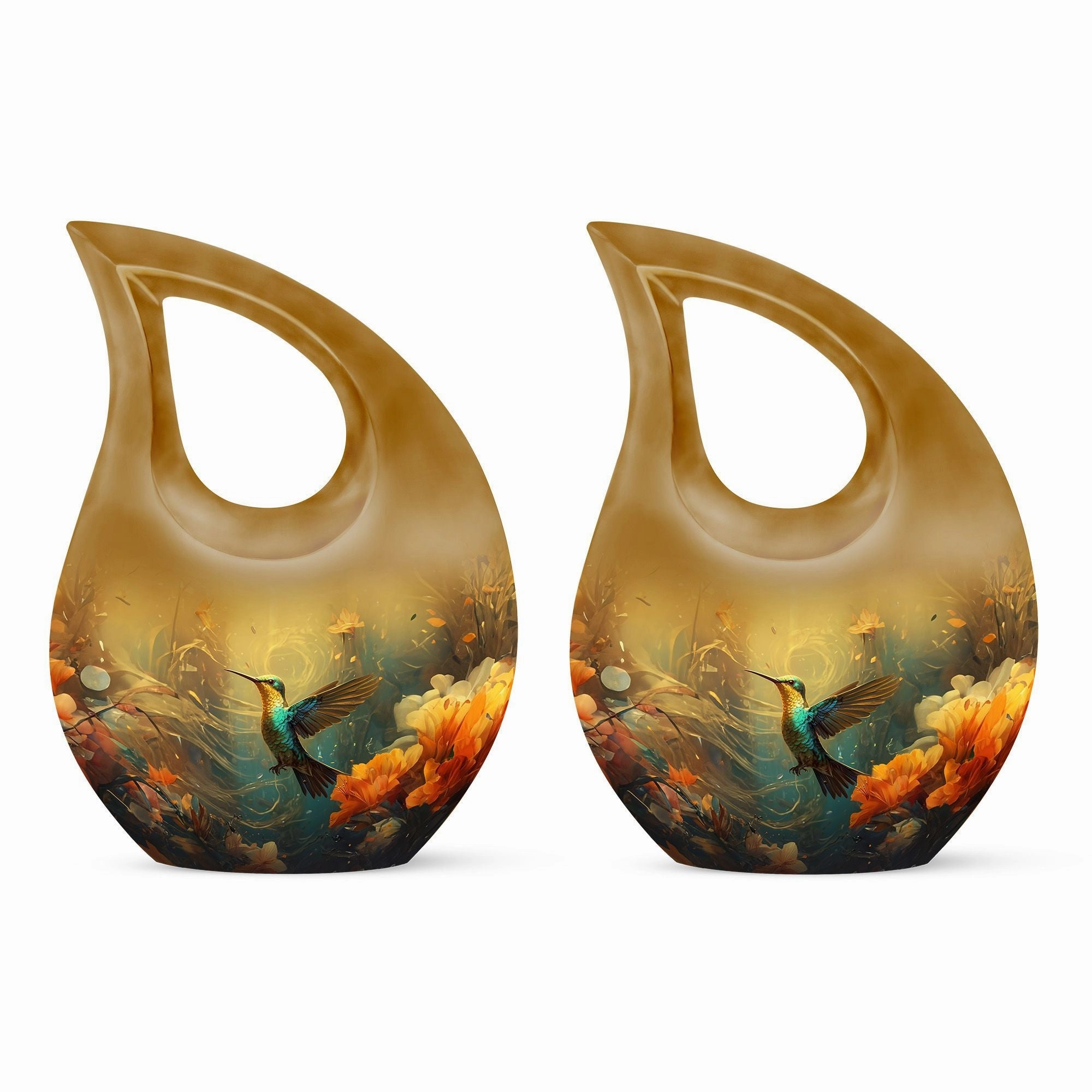 Serenity Memories: Beautiful Humming Birds Large Memorial Urn - Timeless Elegance Funeral Options