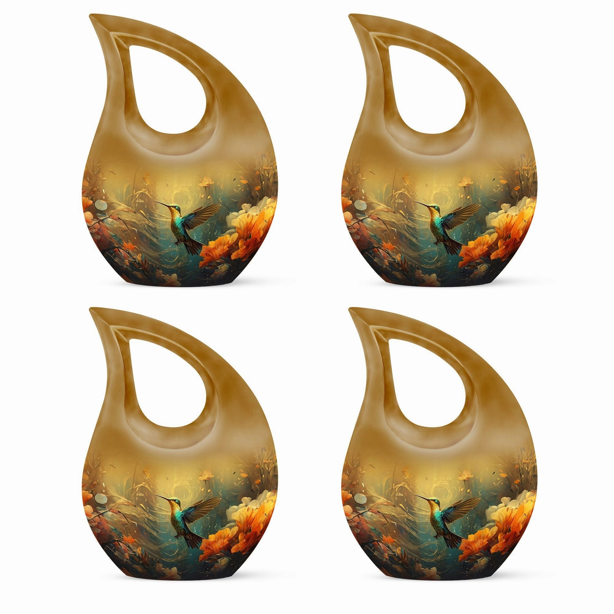 Serenity Memories: Beautiful Humming Birds Large Memorial Urn - Timeless Elegance Funeral Options