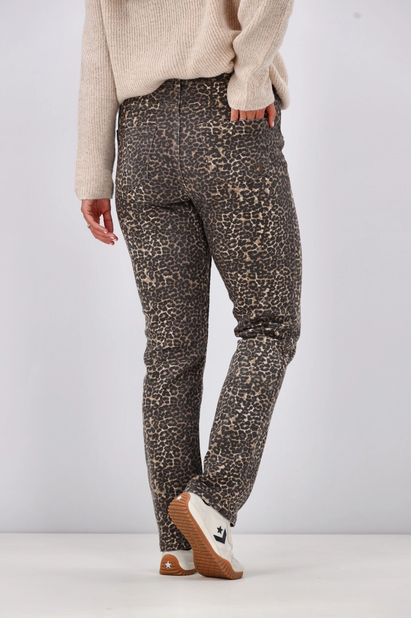 Shine On Label Drew Leopard Print Jean