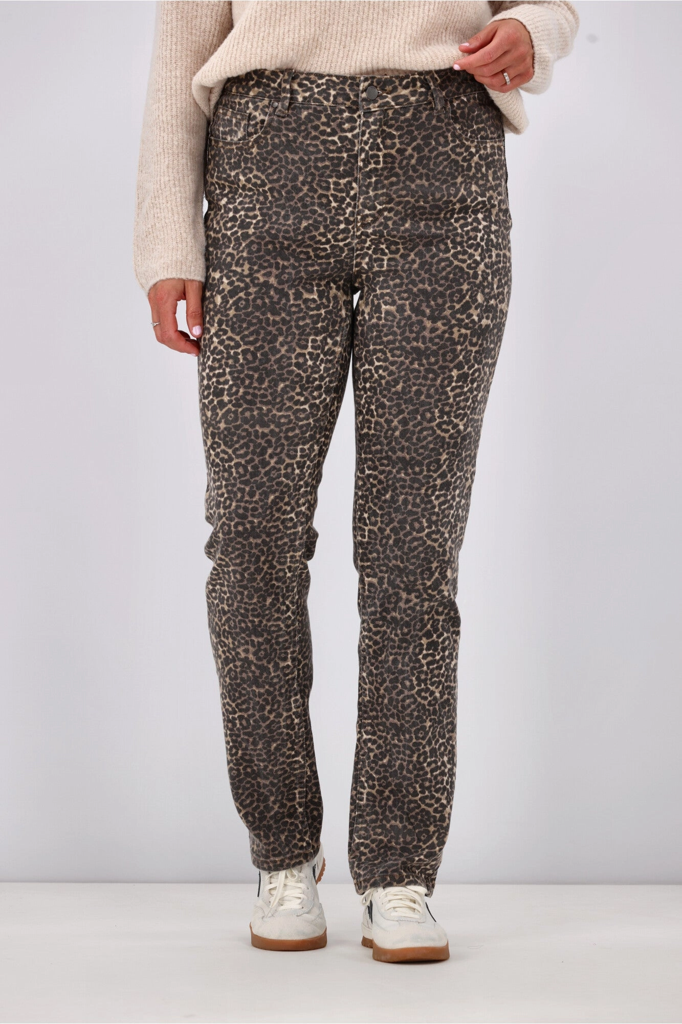 Shine On Label Drew Leopard Print Jean