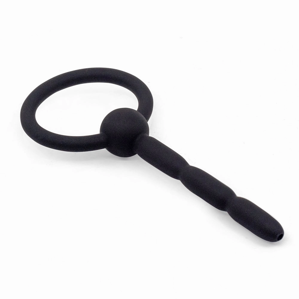 Silicone Urethral Sound With Pull Ring - Medium