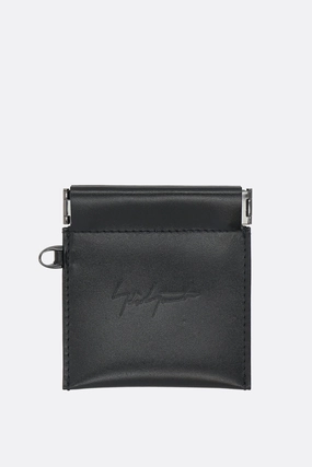 smooth leather coin purse with chain