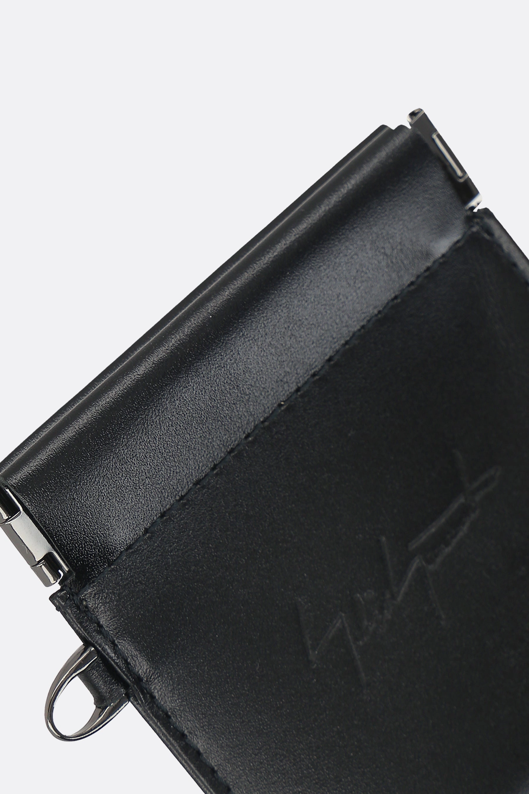smooth leather coin purse with chain