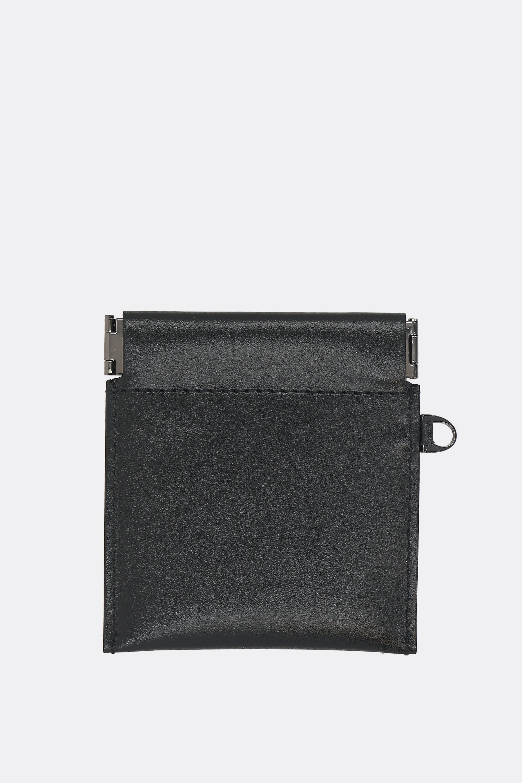 smooth leather coin purse with chain