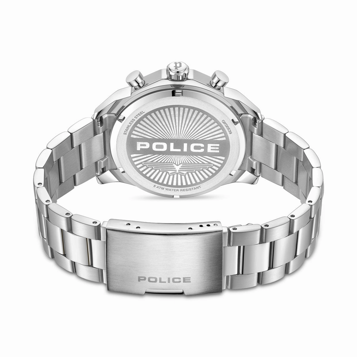 Stainlesss Steel Case & Blue Dial Watch With Stainless Steel Bracelet Strap