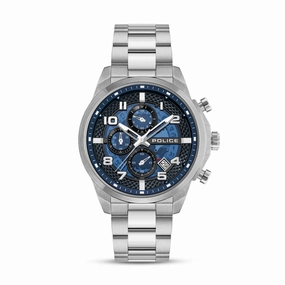 Stainlesss Steel Case & Blue Dial Watch With Stainless Steel Bracelet Strap