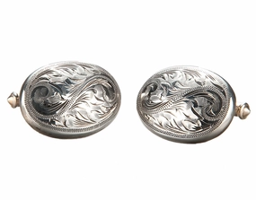 Sunset Trails Engraved Silver Cufflinks
