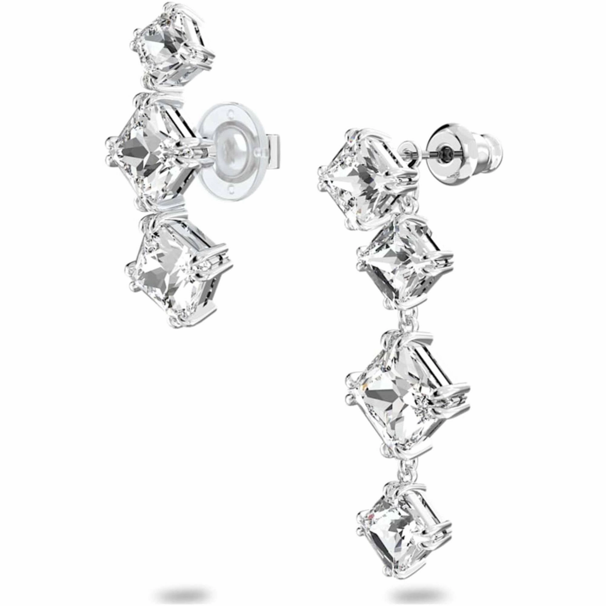 Swarovski Women's Ear Cuff - Millenia Asymmetrical White Crystal, Set of 2 | 5602782