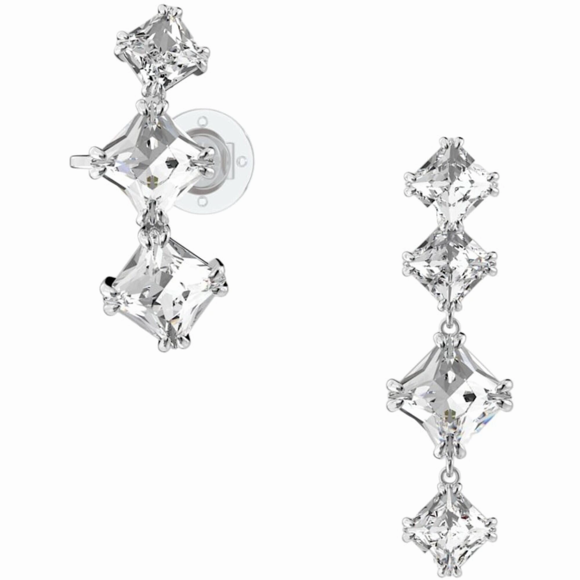 Swarovski Women's Ear Cuff - Millenia Asymmetrical White Crystal, Set of 2 | 5602782