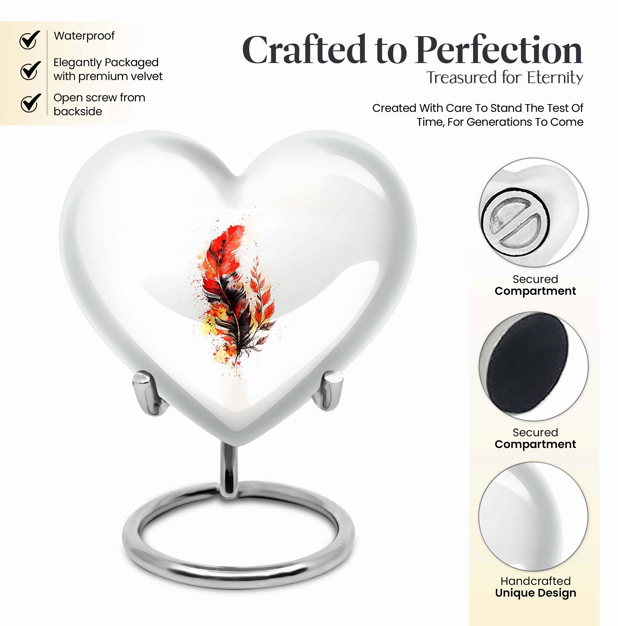 Timeless Affection Feather Urn - Preserving Cherished Memories