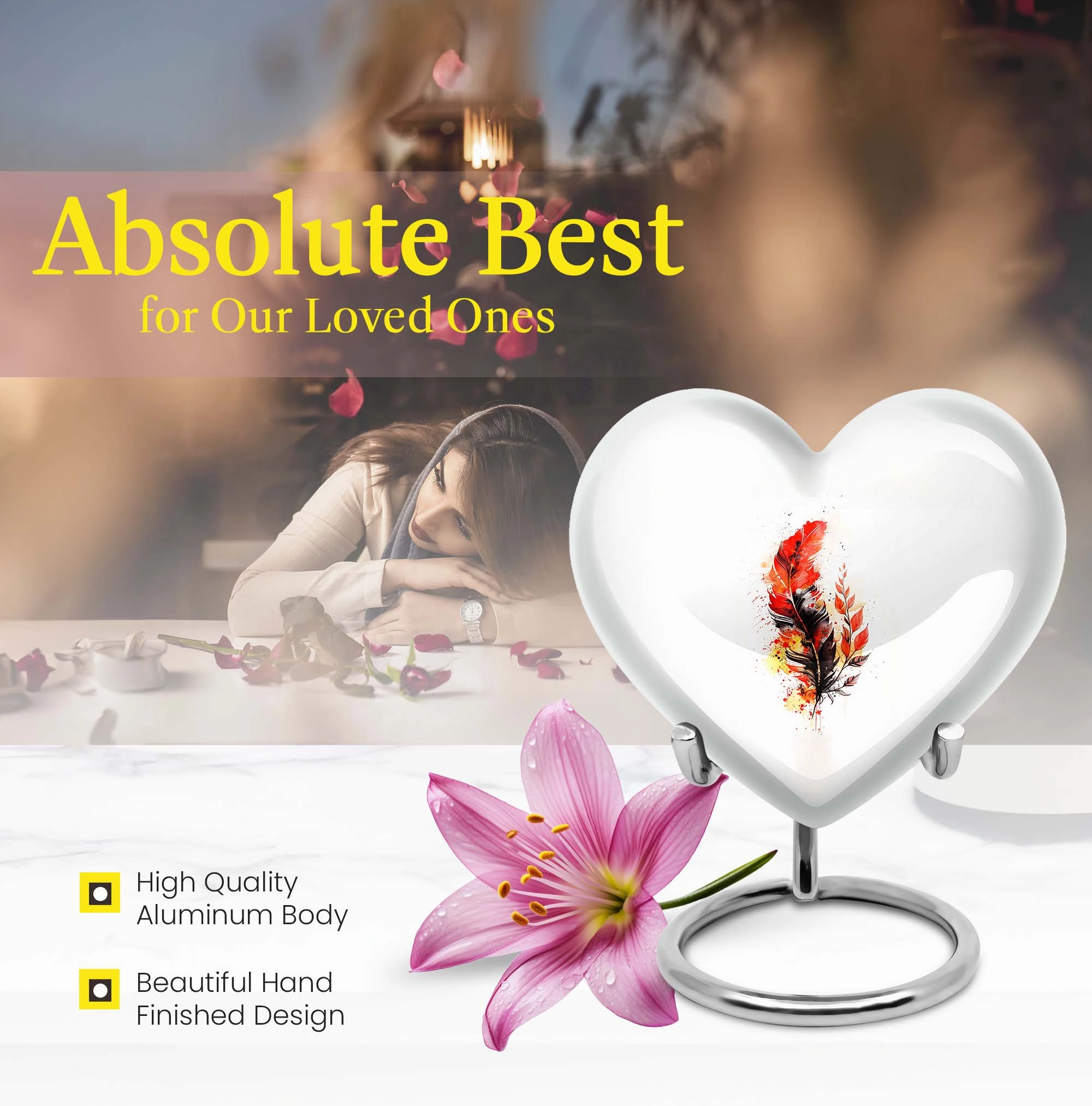 Timeless Affection Feather Urn - Preserving Cherished Memories