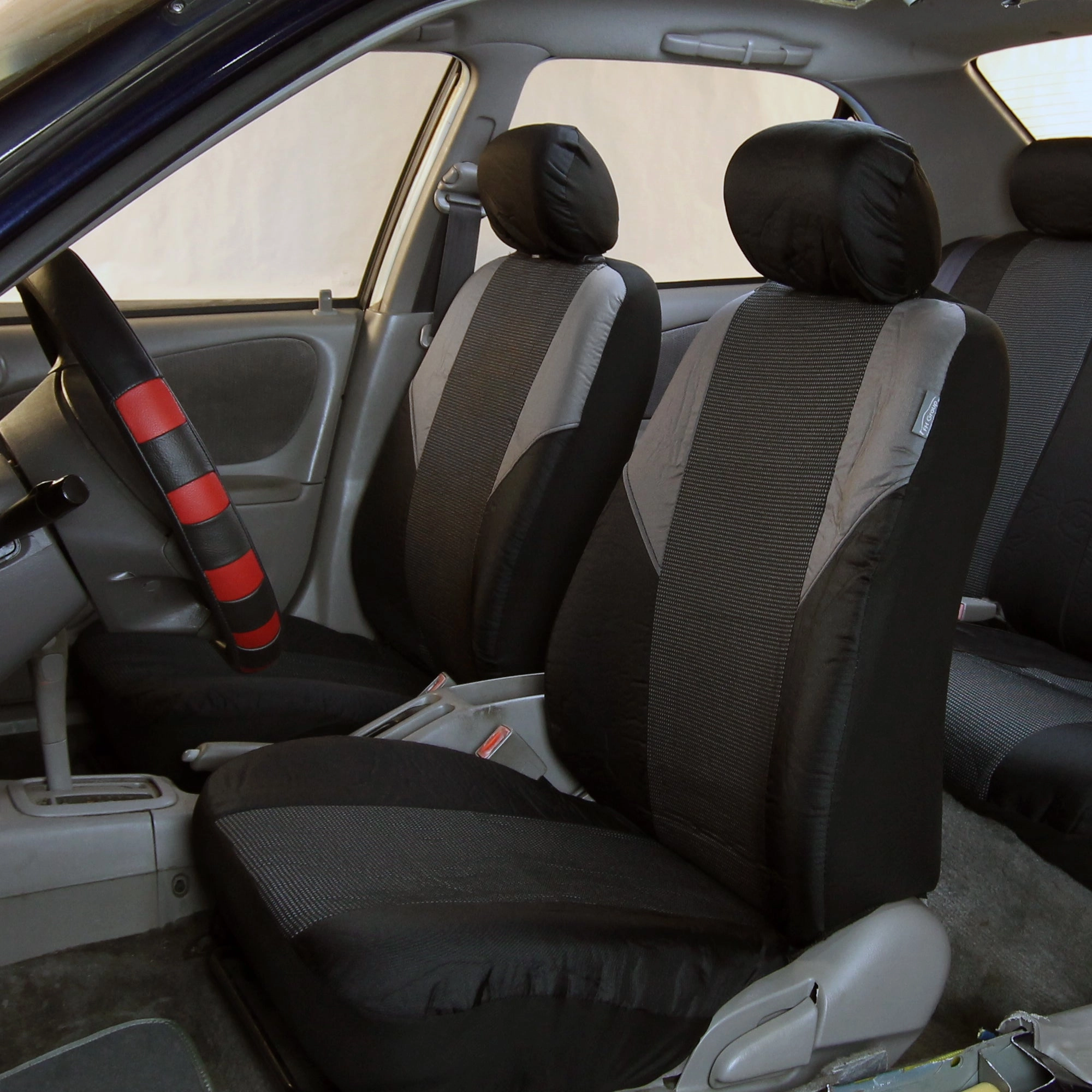 Timeless Cross Weave Seat Covers - Full Set Gray