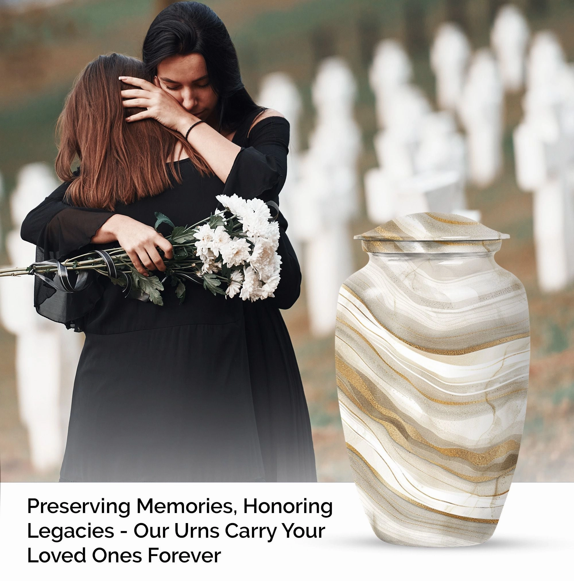 Timeless Elegance Abstract Urn: Burial Cremation Urns
