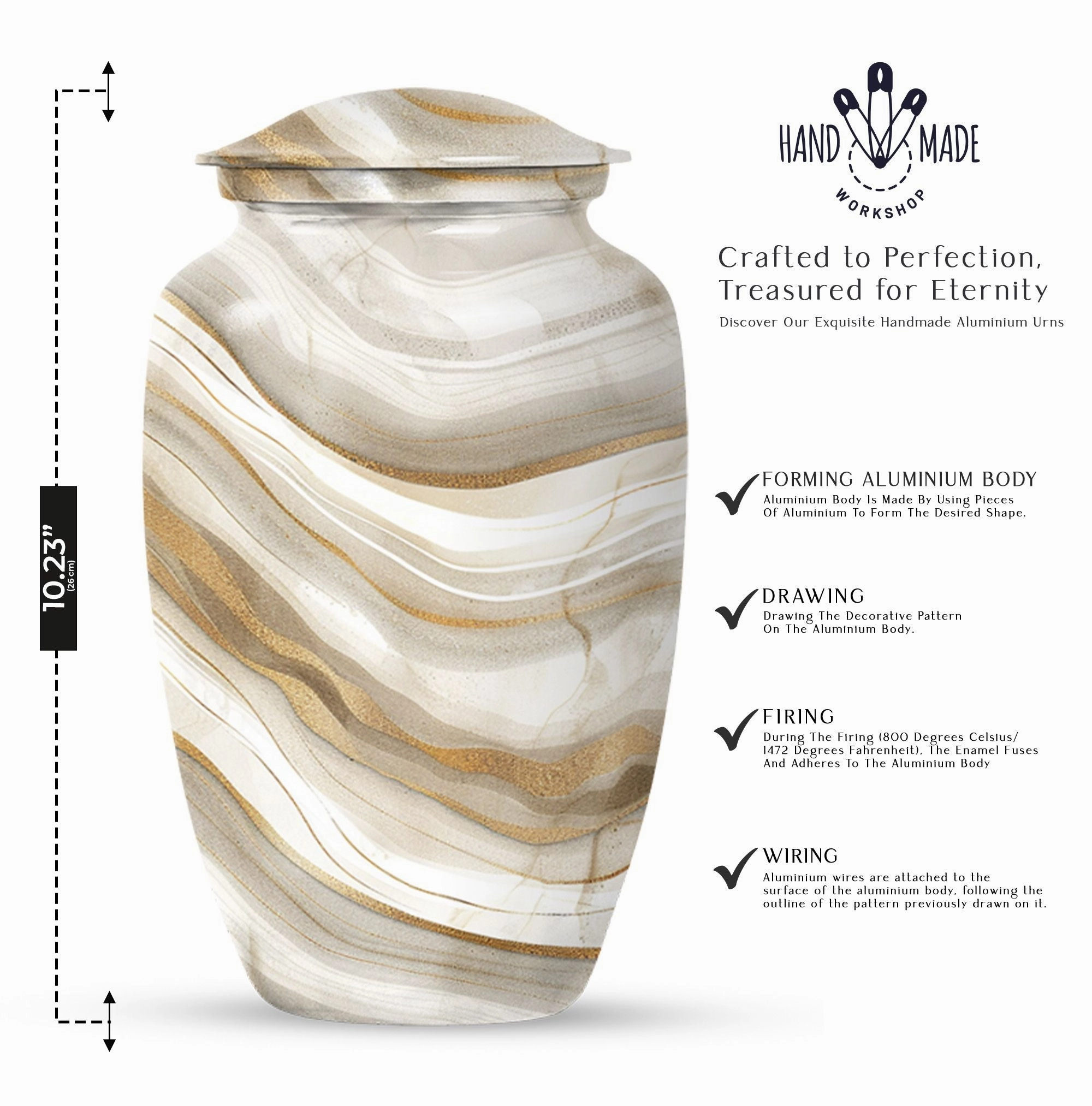 Timeless Elegance Abstract Urn: Burial Cremation Urns