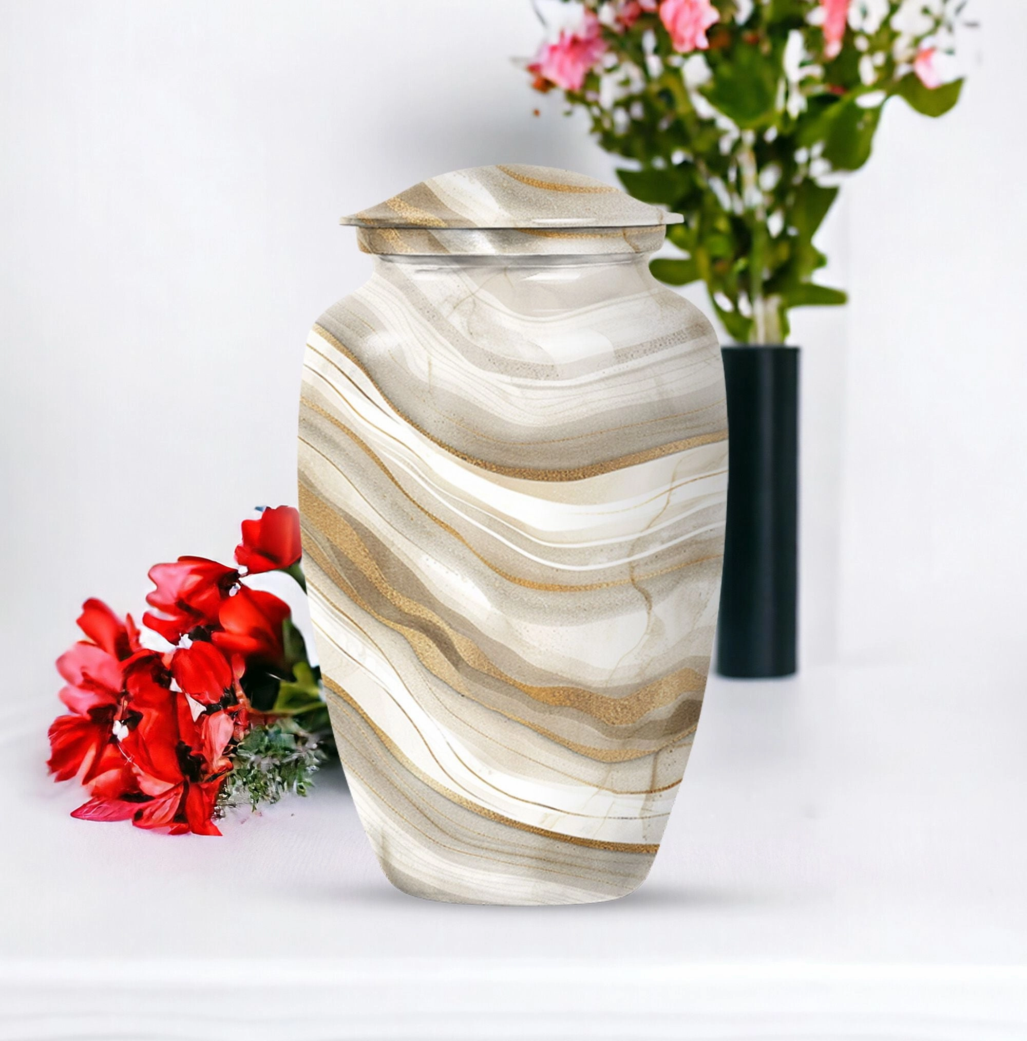 Timeless Elegance Abstract Urn: Burial Cremation Urns