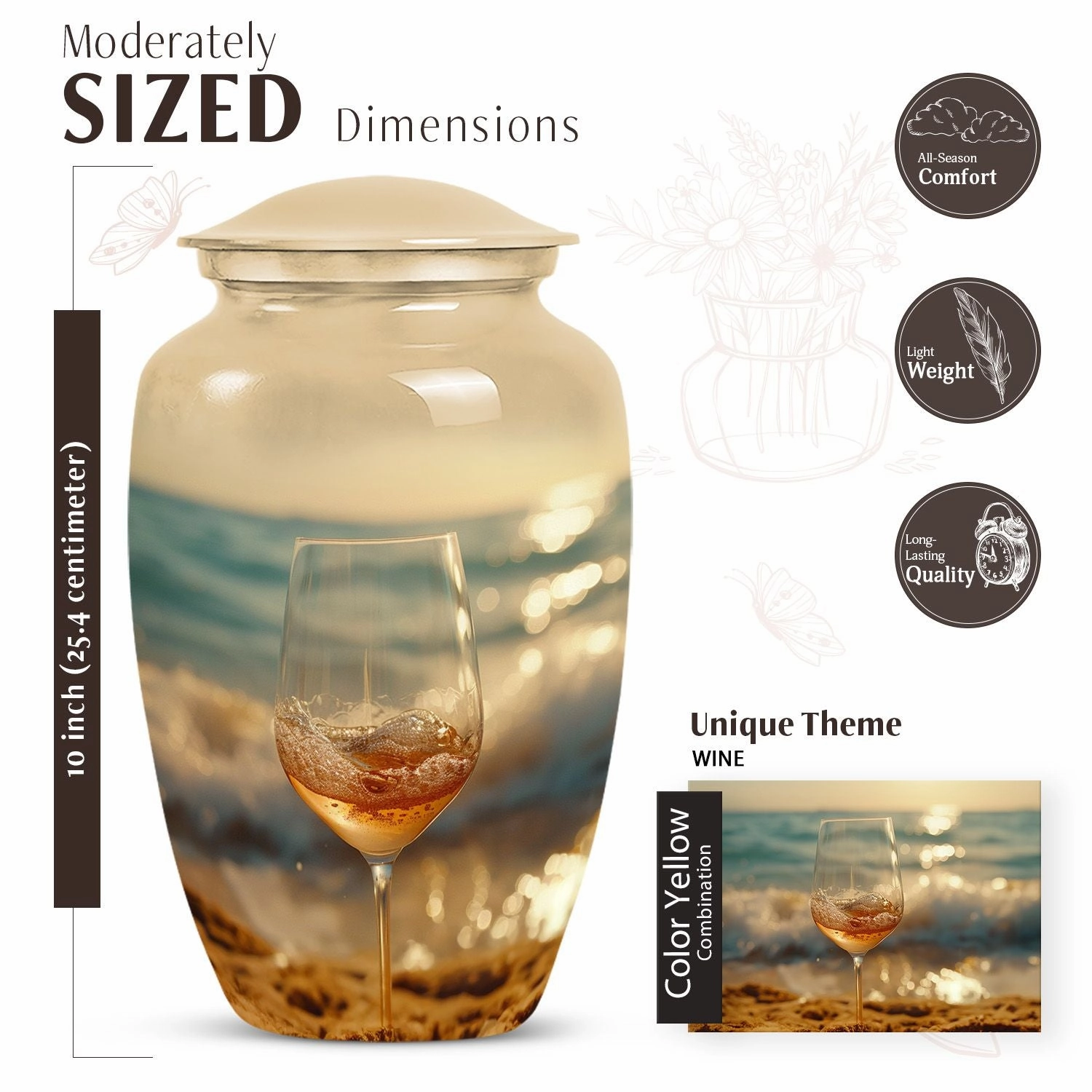 Timeless Eternity - Cremation Wine Urn for Memorials, Extra Large