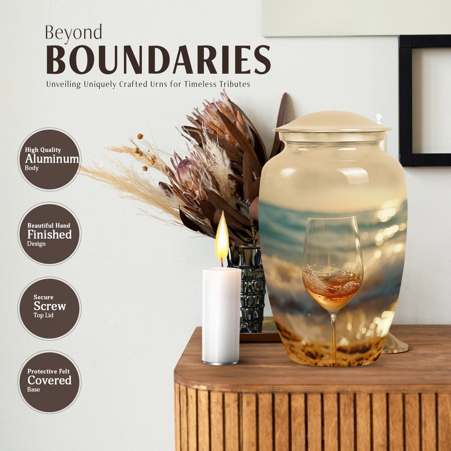 Timeless Eternity - Cremation Wine Urn for Memorials, Extra Large