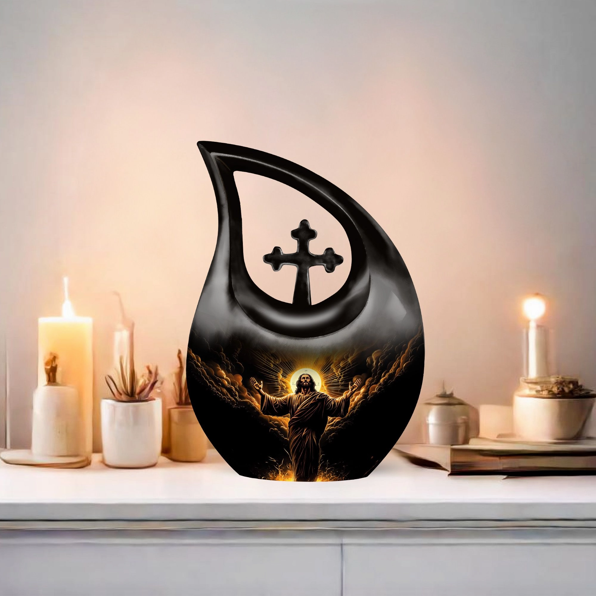 Timeless Jesus Memorial - Keepsake Urn for Human Ashes