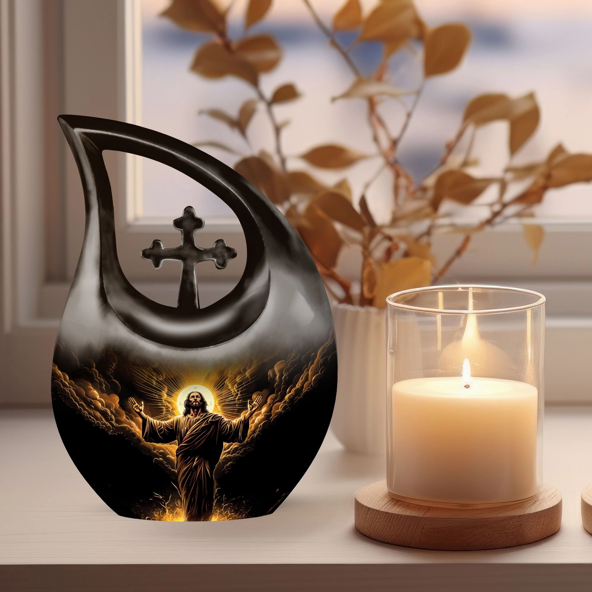 Timeless Jesus Memorial - Keepsake Urn for Human Ashes
