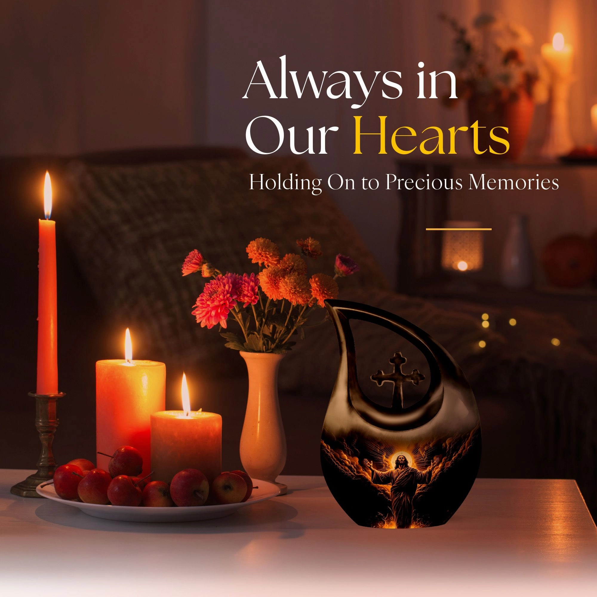 Timeless Jesus Memorial - Keepsake Urn for Human Ashes