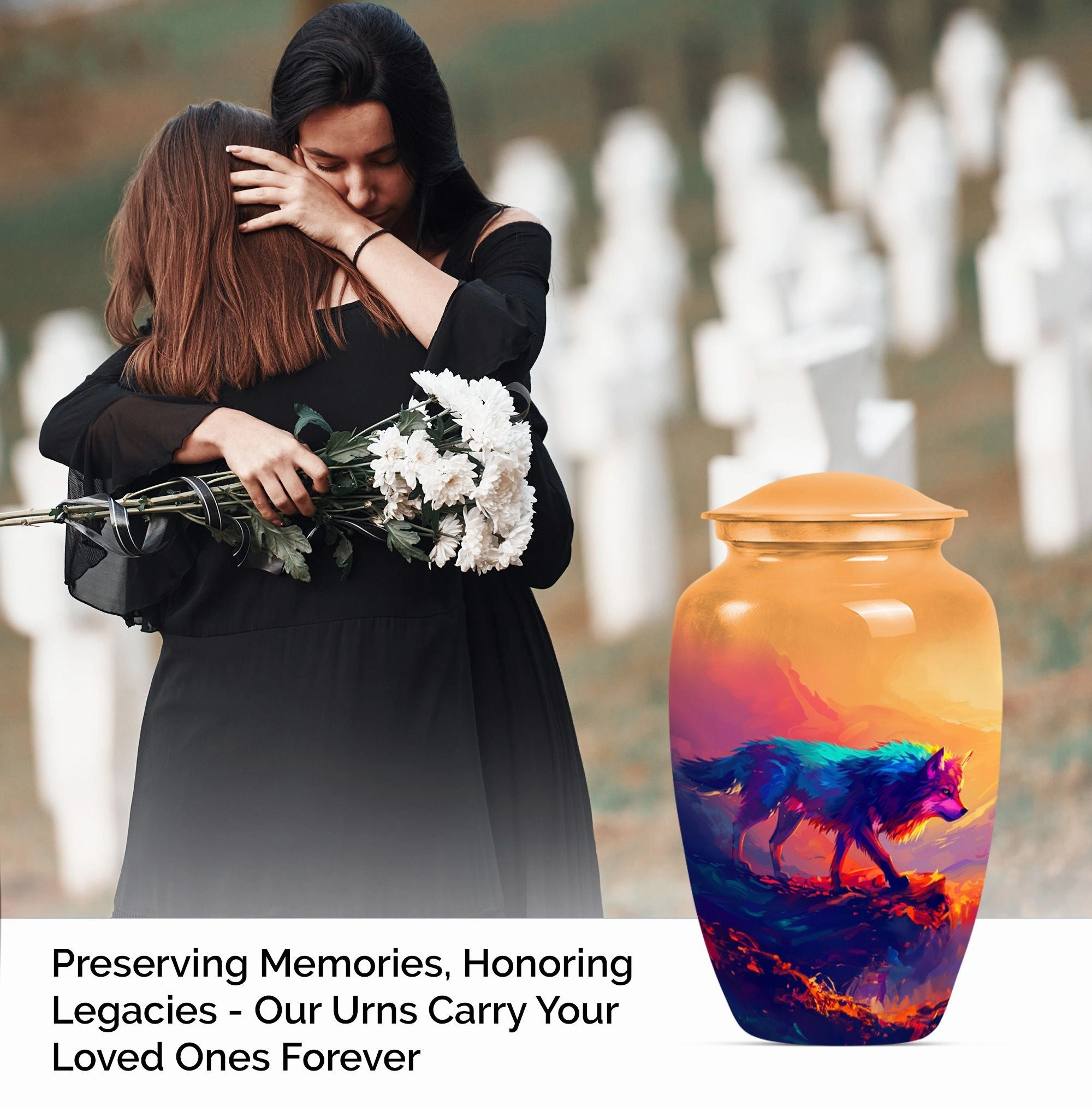 Timeless Wolf Cremation Urn, A Final Resting Place