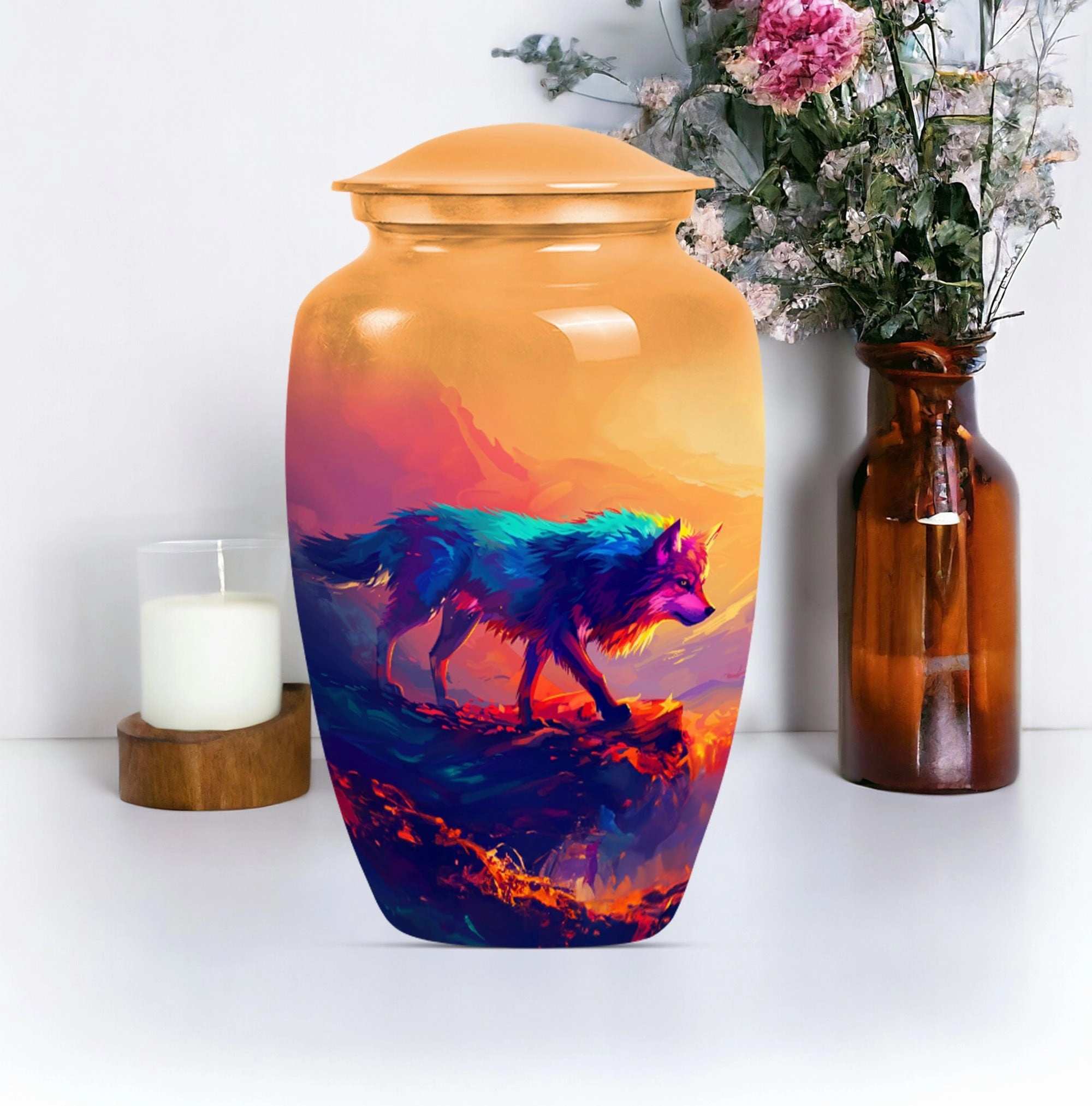 Timeless Wolf Cremation Urn, A Final Resting Place