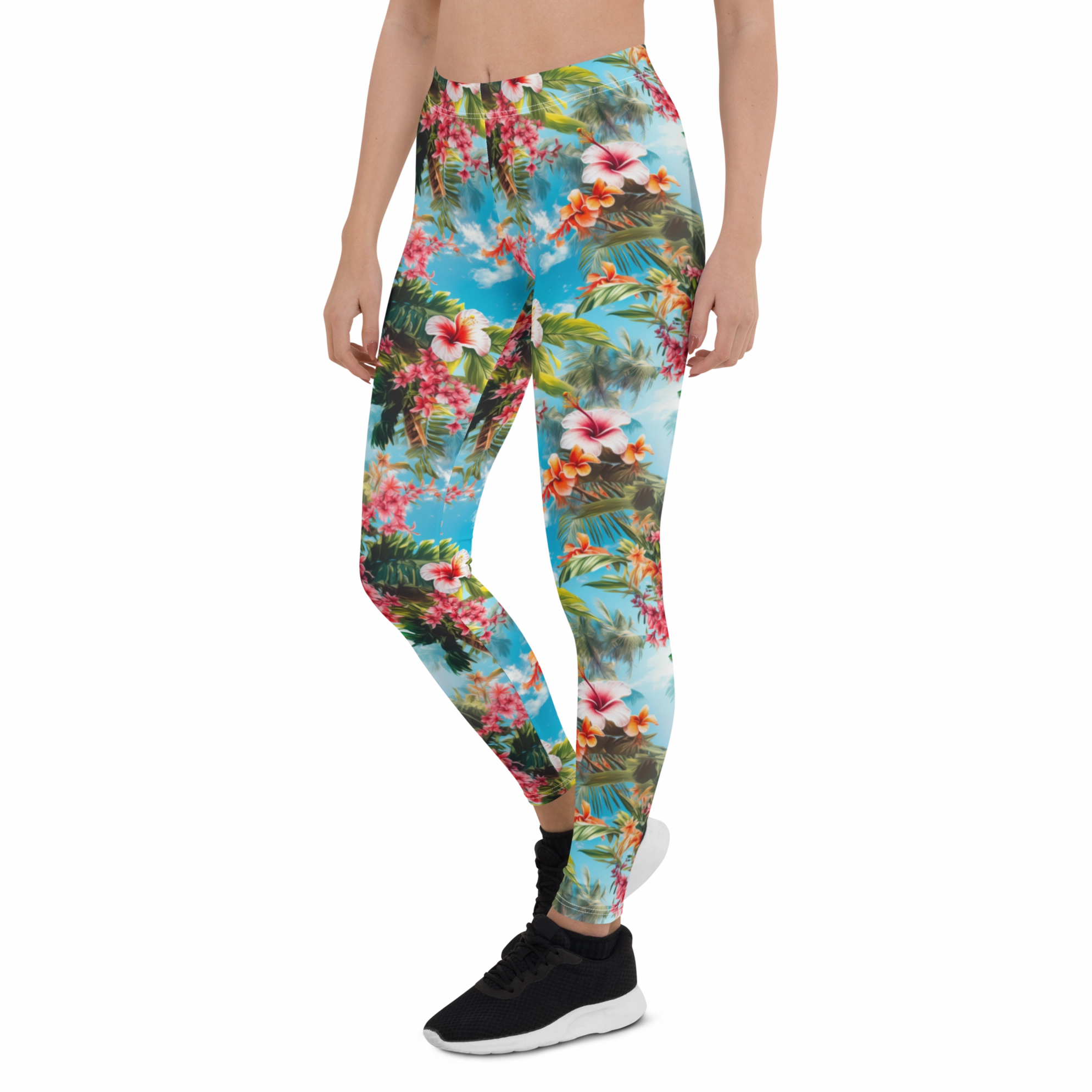Tropical Beach Flower Leggings