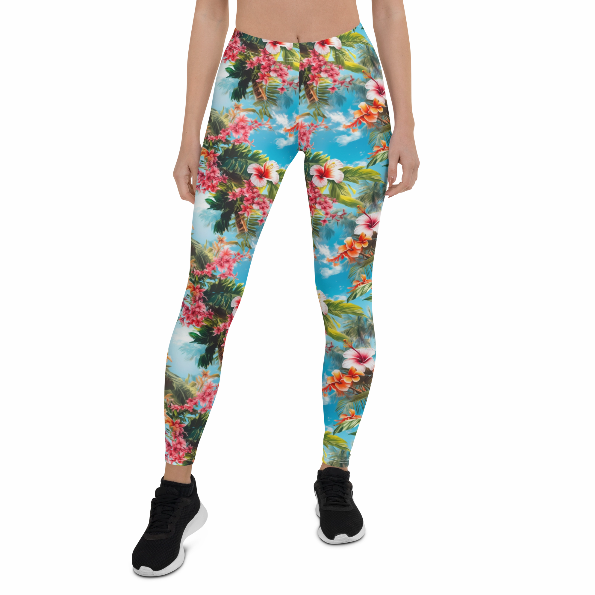 Tropical Beach Flower Leggings