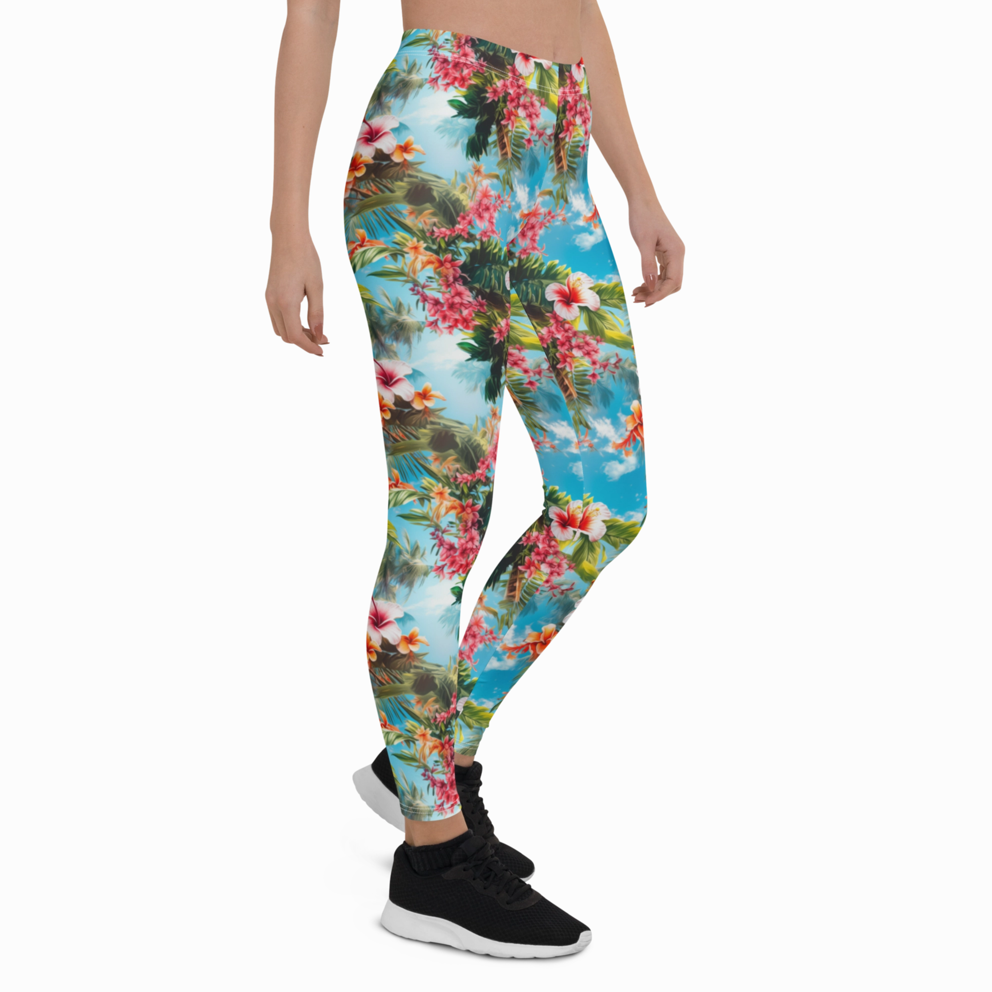 Tropical Beach Flower Leggings