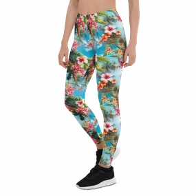 Tropical Beach Flower Leggings