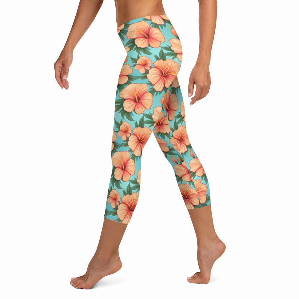 Tropical Hibiscus Capris