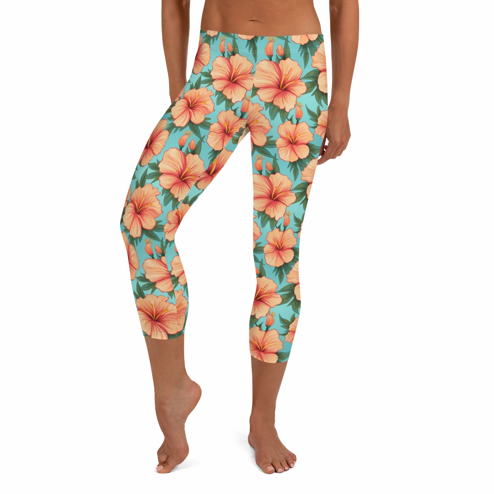 Tropical Hibiscus Capris