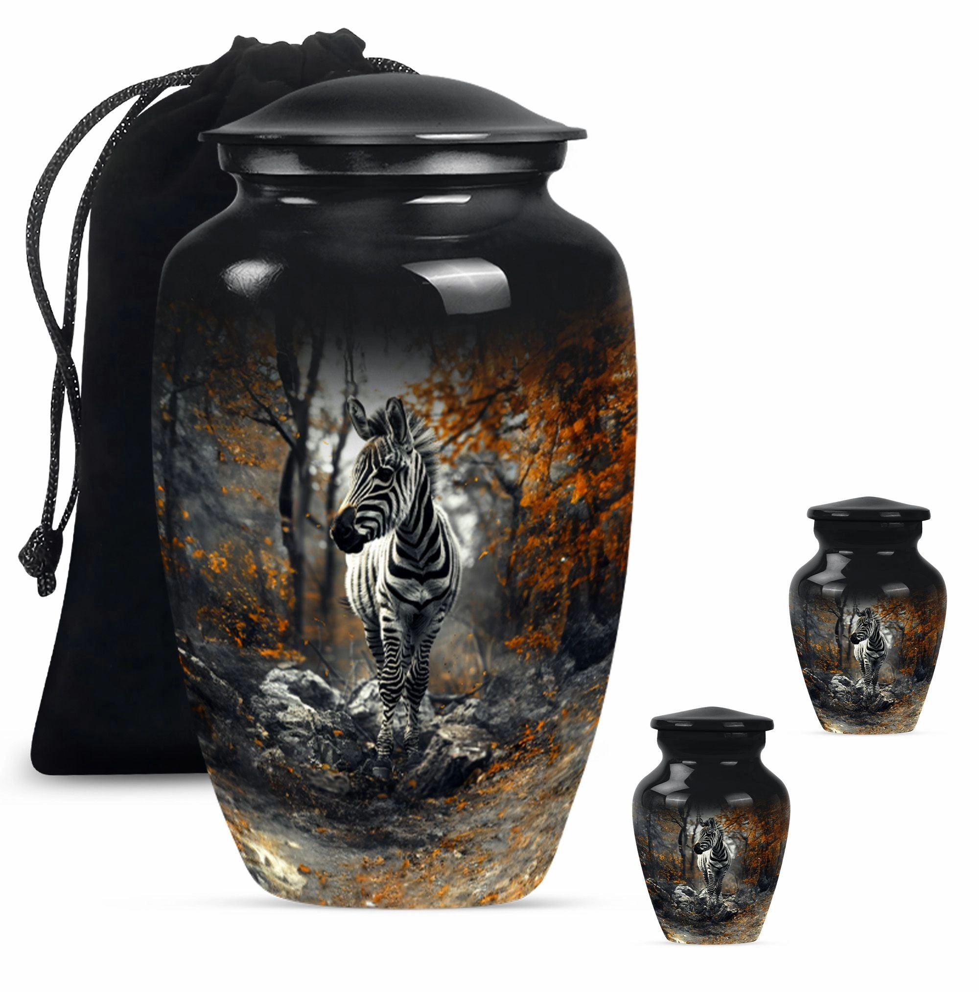 Zebra Urn Majesty: Refined Cremation Solution for Men