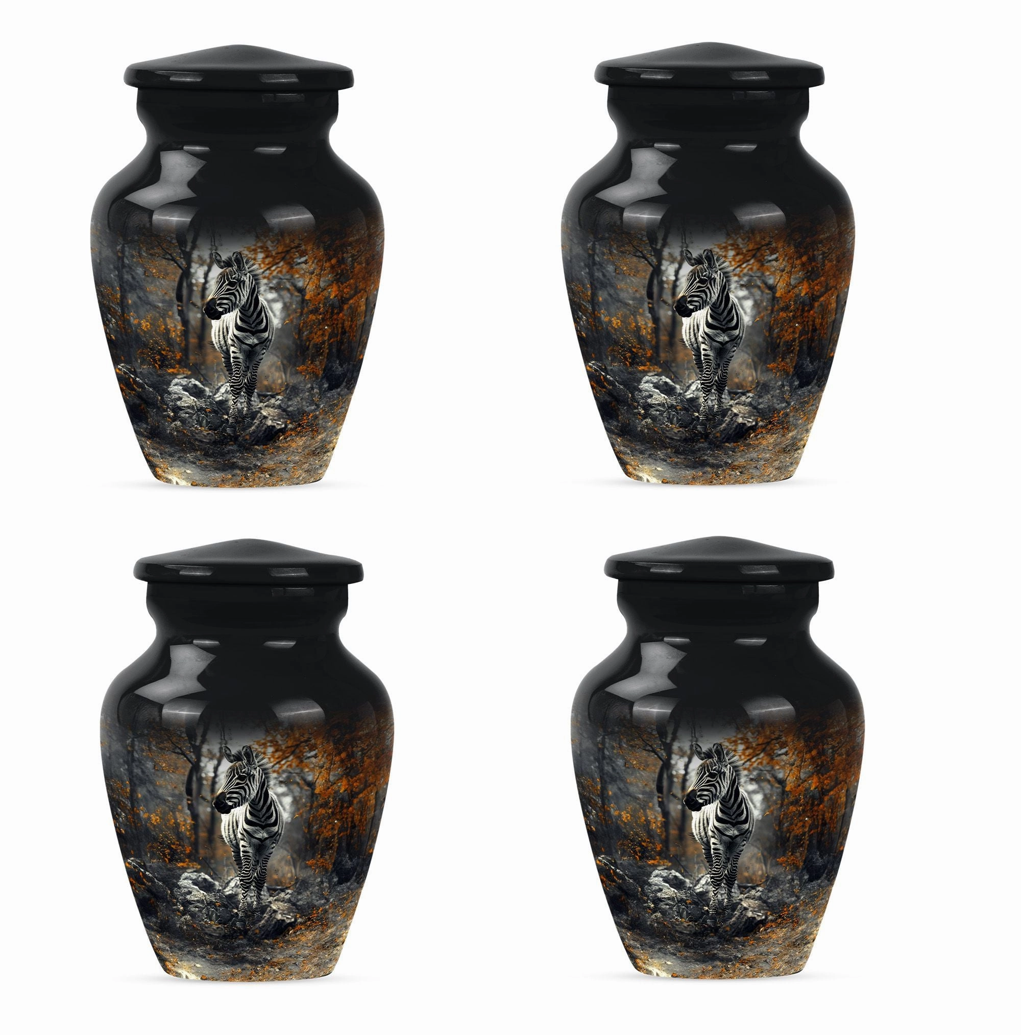 Zebra Urn Majesty: Refined Cremation Solution for Men