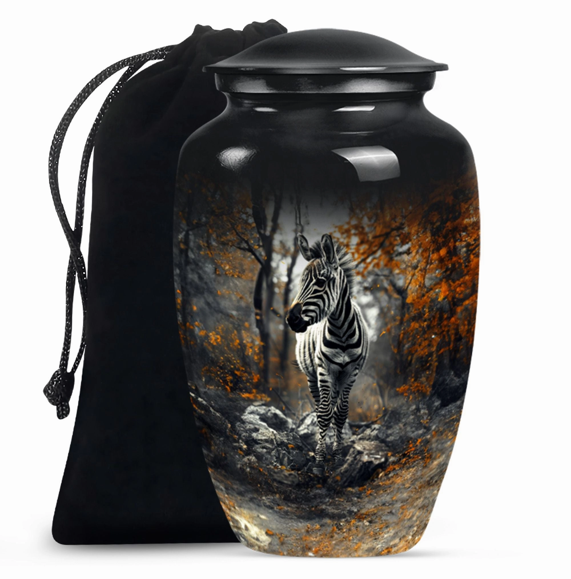 Zebra Urn Majesty: Refined Cremation Solution for Men