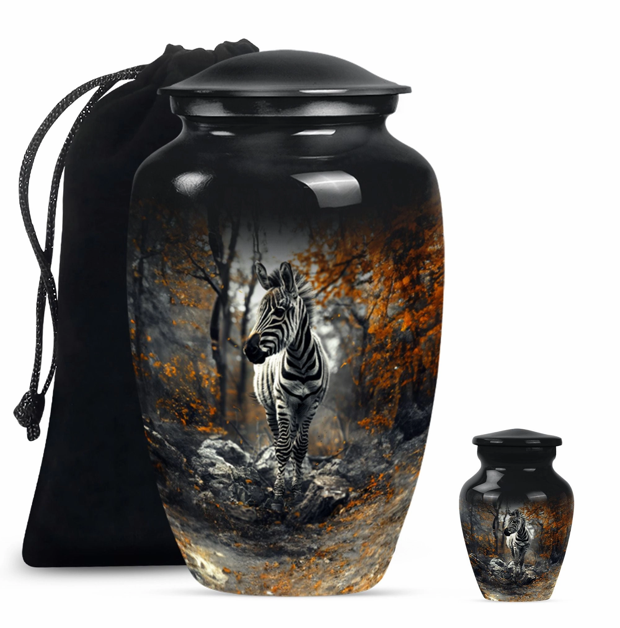 Zebra Urn Majesty: Refined Cremation Solution for Men
